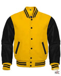 Black and Yellow Varsity Jacket Clanton Jacket
